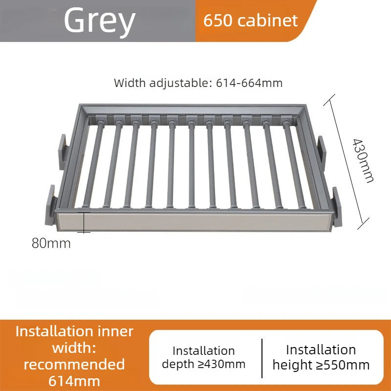 Telescopic Pants Rack – Built-In Sliding Wardrobe Organizer Wardrobe Pants Rack Axl Grey-650 Cabinet