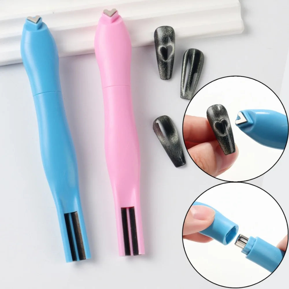 3-in-1 Cat Eye Nail Magnet Pen | Heart & 3D Nail Art Tool Nail Art Magnet Axl
