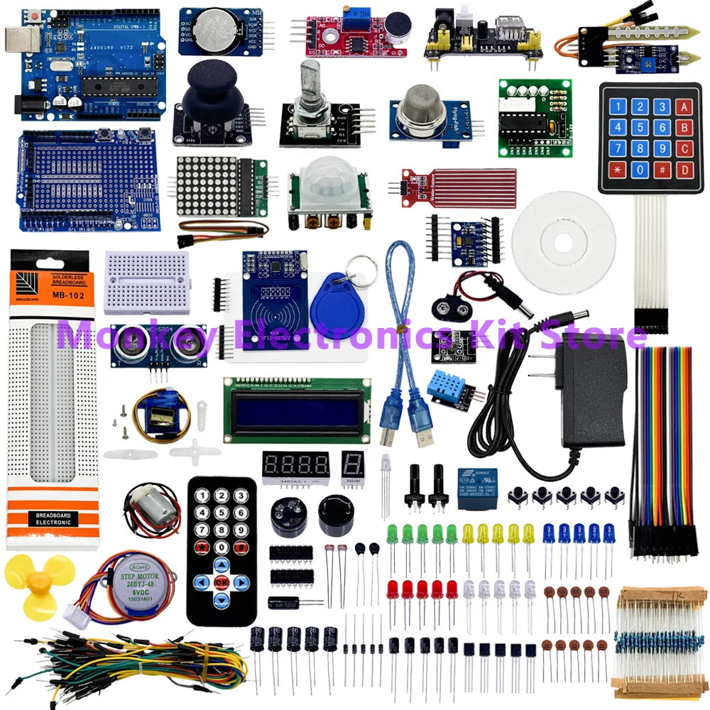 Complete Arduino Uno R3 Starter Kit – ATmega328P DIY Electronics Arduino Starter Kit Axl Default Title
