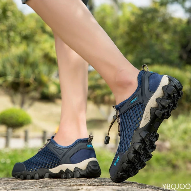 YBQJOO Men's Breathable Mesh Sports Shoes | Casual Lace-Up Men's Sports Shoes Axl