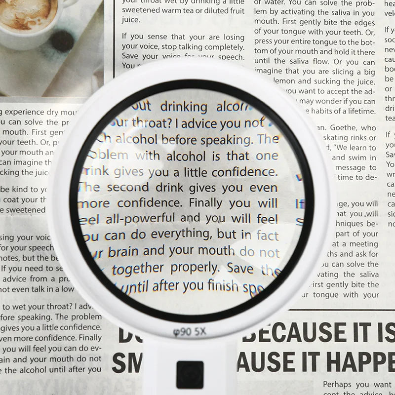 Illuminated Double Layer Lens Handheld Magnifying Glass Illuminated Magnifying Glass Axl