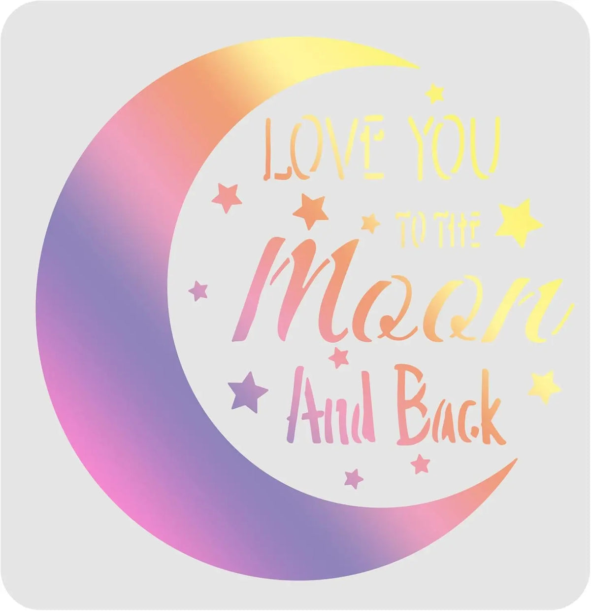Moon Stencil 11.8" Reusable Plastic Painting Stencil for Walls Craft Painting Stencil Axl AECH04-14322