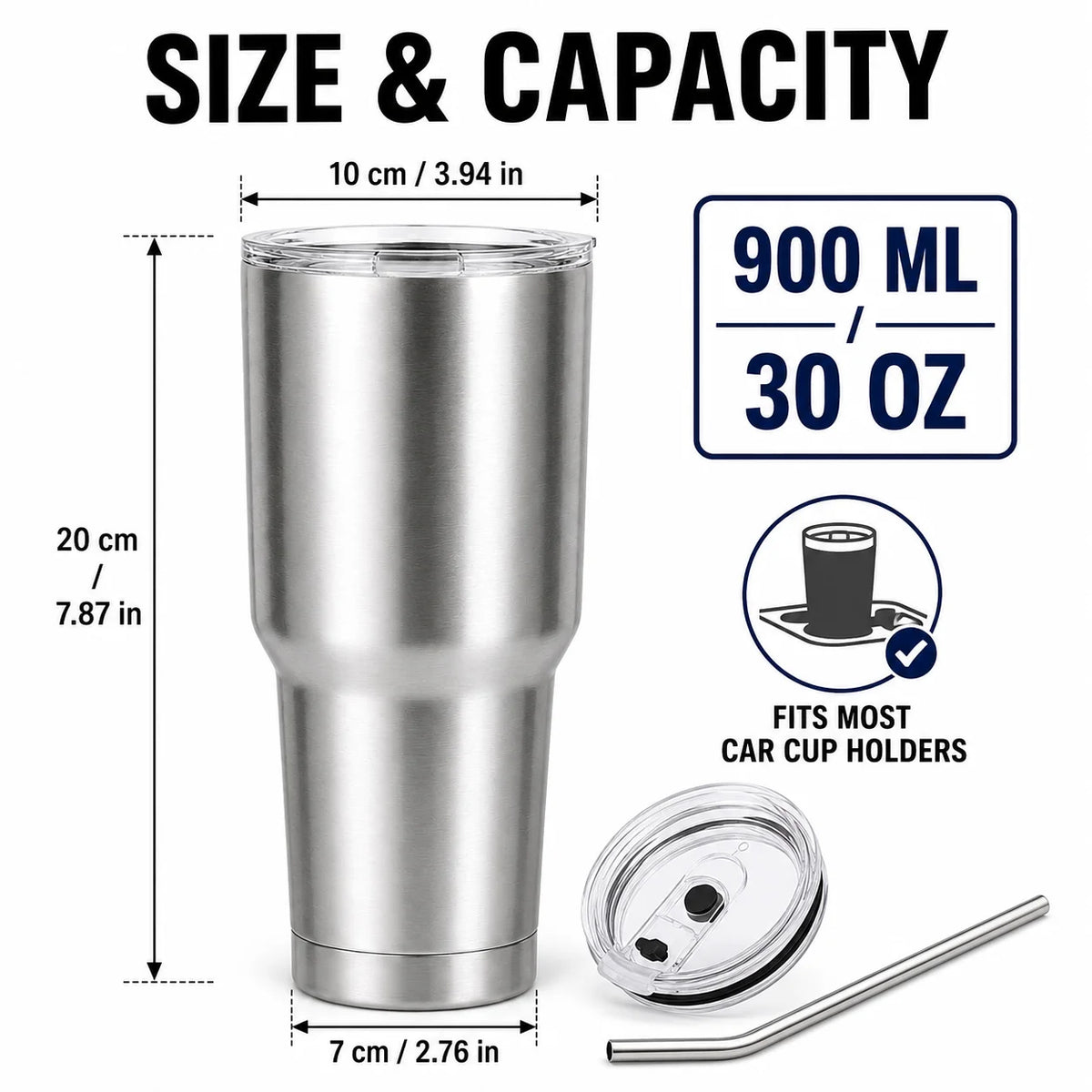Uwhise 30oz Insulated Tumbler Vacuum Travel Mug with Straw Insulated Travel Tumbler Axl
