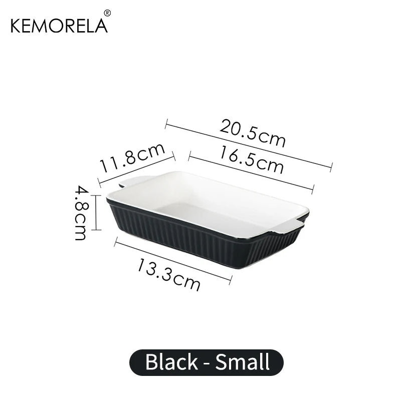 KEMORELA Ceramic Baking Dish – 3 Sizes, Handles, Oven Safe Ceramic Baking Dish Axl Black S