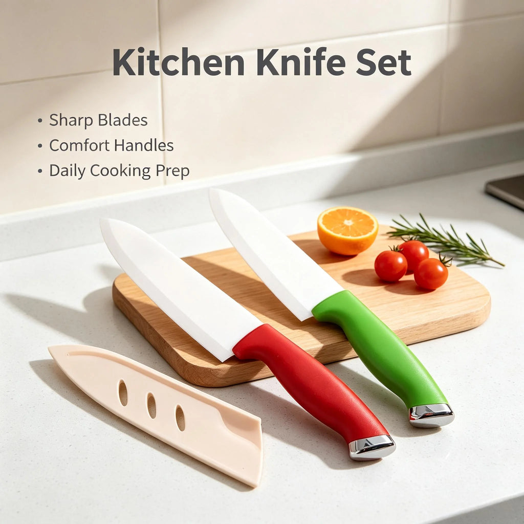 Ceramic Chef Knife Set with Sheaths | Sharp & Rust-Proof Ceramic Knife Set Axl