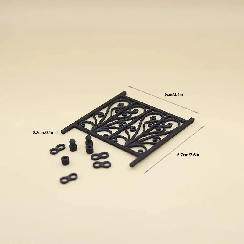 Dollhouse Miniature Carved Fence Model – DIY Decor & Photo Prop Dollhouse Miniature Axl A2