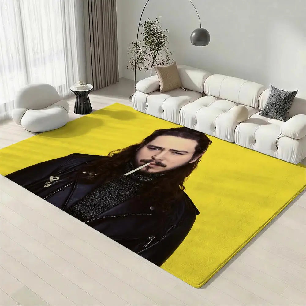 Post Malone Flannel Floor Mat – Non-Slip Soft Plush Indoor Rug Indoor Floor Mat Axl
