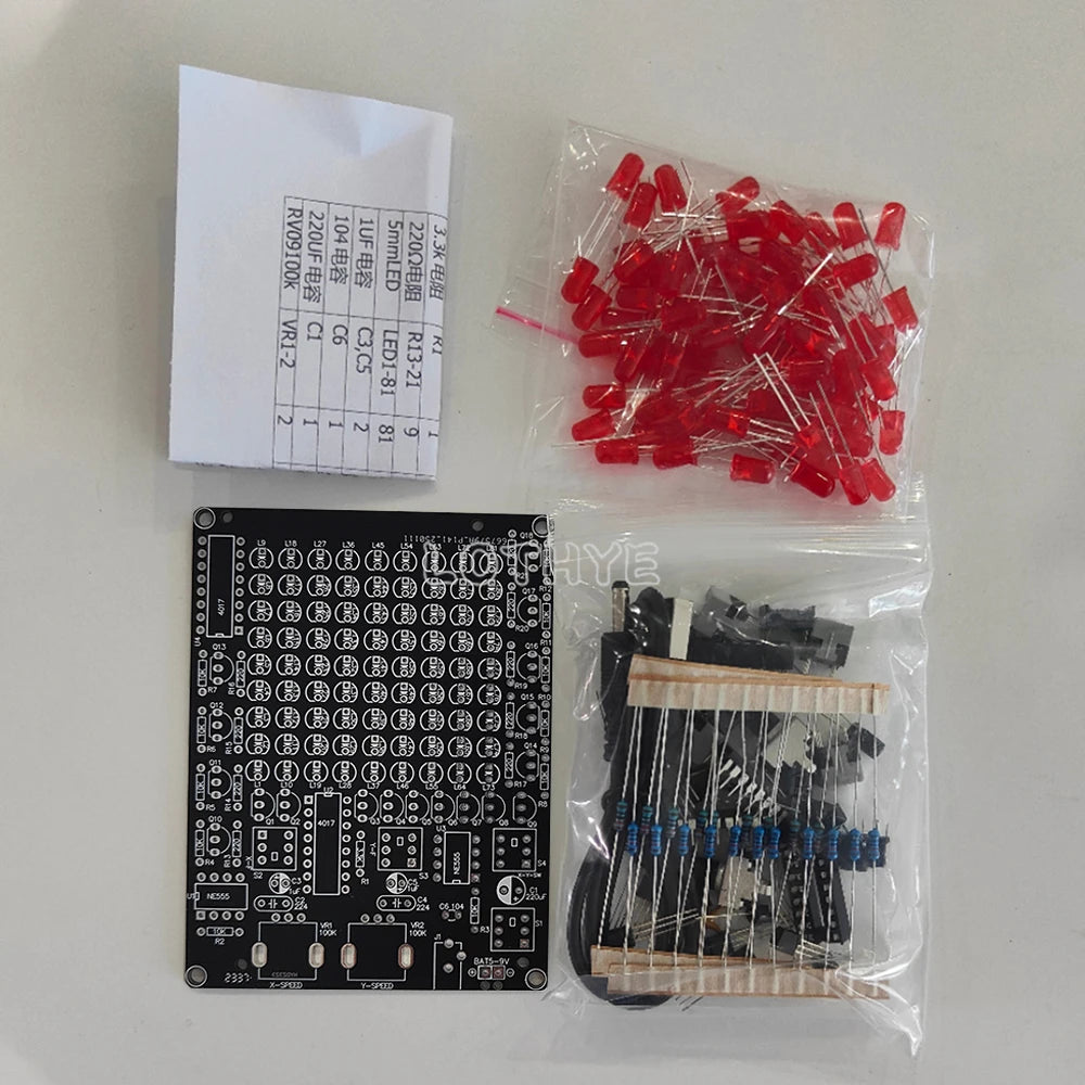 DIY LED Tracking Light Soldering Kit – X/Y-Axis Adjustable DIY Electronics Kit Axl Red