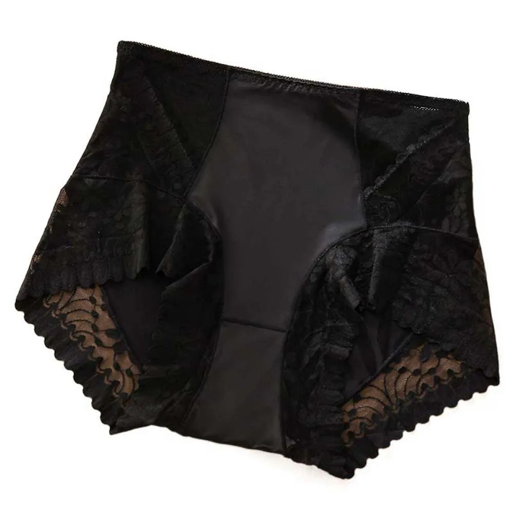 Women's Ice Silk High-Waist Lace Briefs | Smooth & Comfy Women's Silk Briefs Axl Black 1XL 1pc
