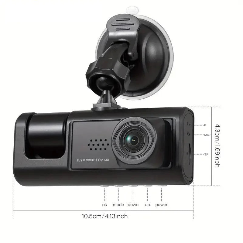 2/3 Channel Dash Cam 1080P Front Rear Interior Car DVR Dash Cam DVR Axl