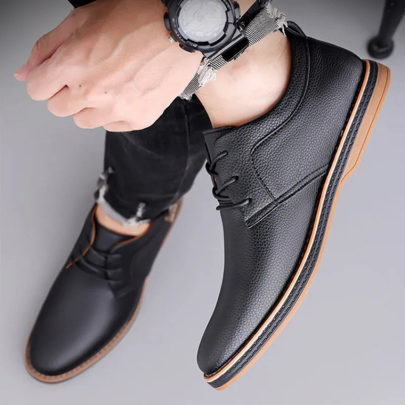 Men's Plus Size Business Dress Shoes – Breathable Lace-Up Men's Dress Shoes Axl