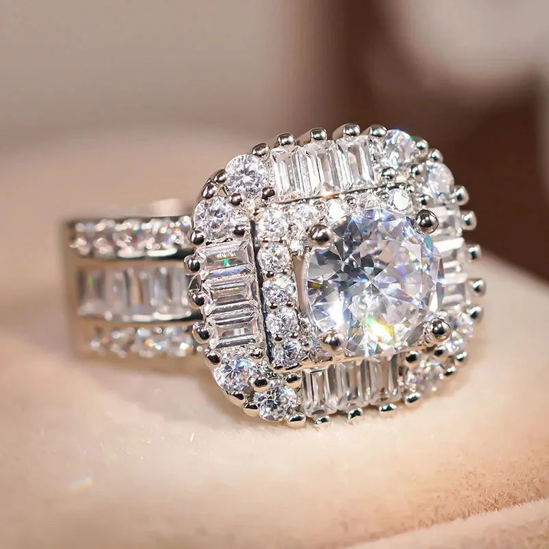 Huitan Cubic Zirconia Cocktail Ring – Women's Party Jewelry Cocktail Ring Axl T0893 10
