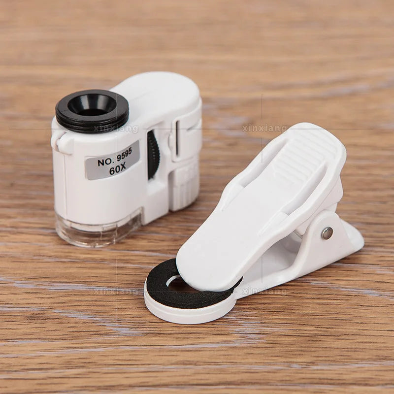 60X Clip-On Phone Magnifier with LED & UV Light | Microscope Clip-On Magnifier Axl