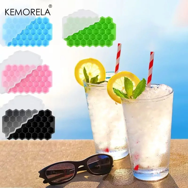 KEMORELA 37-Cell Silicone Honeycomb Ice Tray – Stackable Mold Silicone Ice Tray Axl