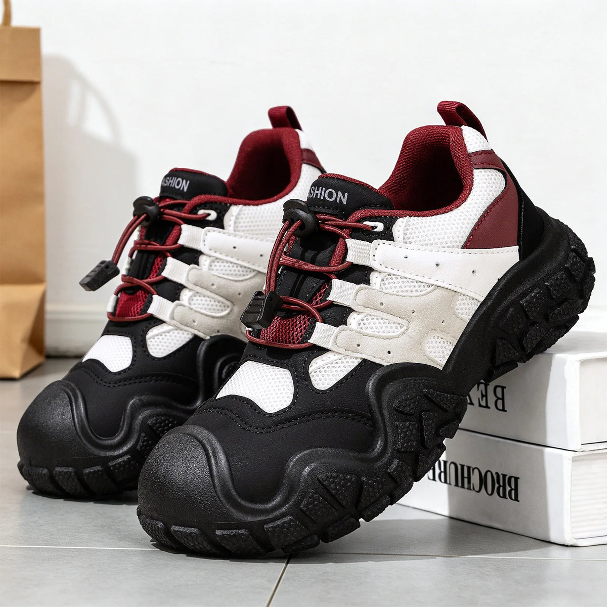 Women's Thick Sole Hiking Sneakers – Lace-Up Outdoor Shoes Outdoor Hiking Sneakers Axl