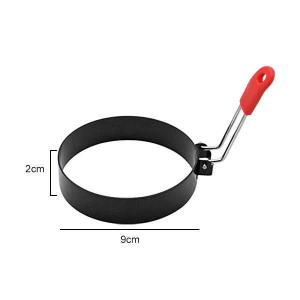 Stainless Steel Egg & Pancake Ring Molds – 4-Size Nonstick Set Egg & Pancake Rings Axl Red 3.5inch