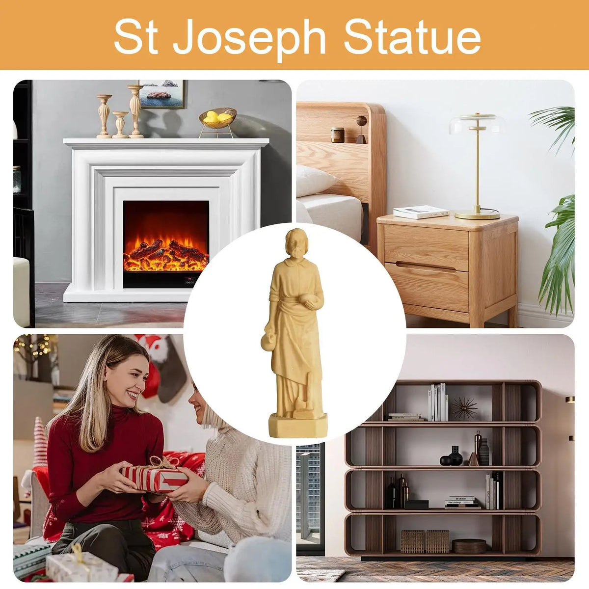 St. Joseph Hand-Painted Resin Statue – Home Décor Figurine Religious Figurine Axl