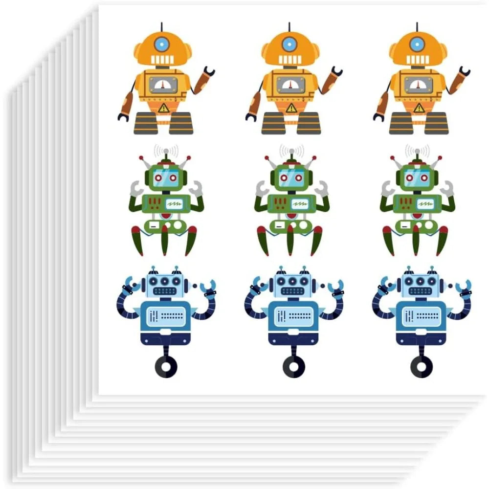 Robot Self-Adhesive Stickers 180pcs – Craft & Party Seals Decorative Stickers Axl AECH04-17936