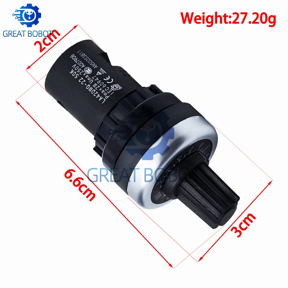 LA42DWQ-22 Rotary Potentiometer 22mm | 1K–500K for Arduino Rotary Potentiometer Axl