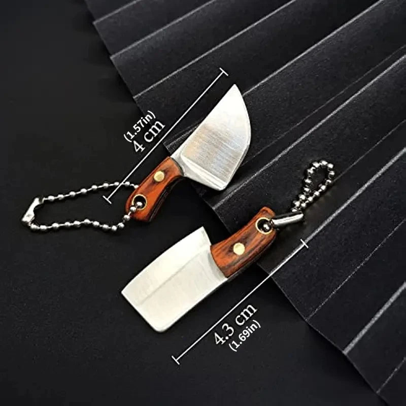 4-Piece EDC Keychain Pocket Knife Set – Steel & Wood Handle EDC Pocket Knife Set Axl