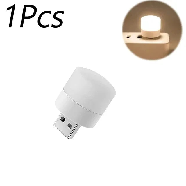 Mini USB LED Night Light – Warm & White Plug-In Lamp 1/3/10 Pack USB Night Light Axl 1PCS-Warm