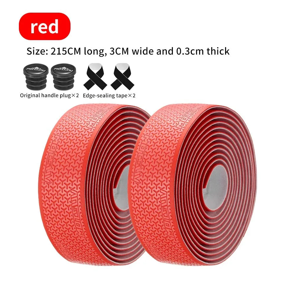 Road Bike Handlebar Tape – Non-Slip Sweat-Absorbing Grip Wrap Handlebar Tape Axl Red