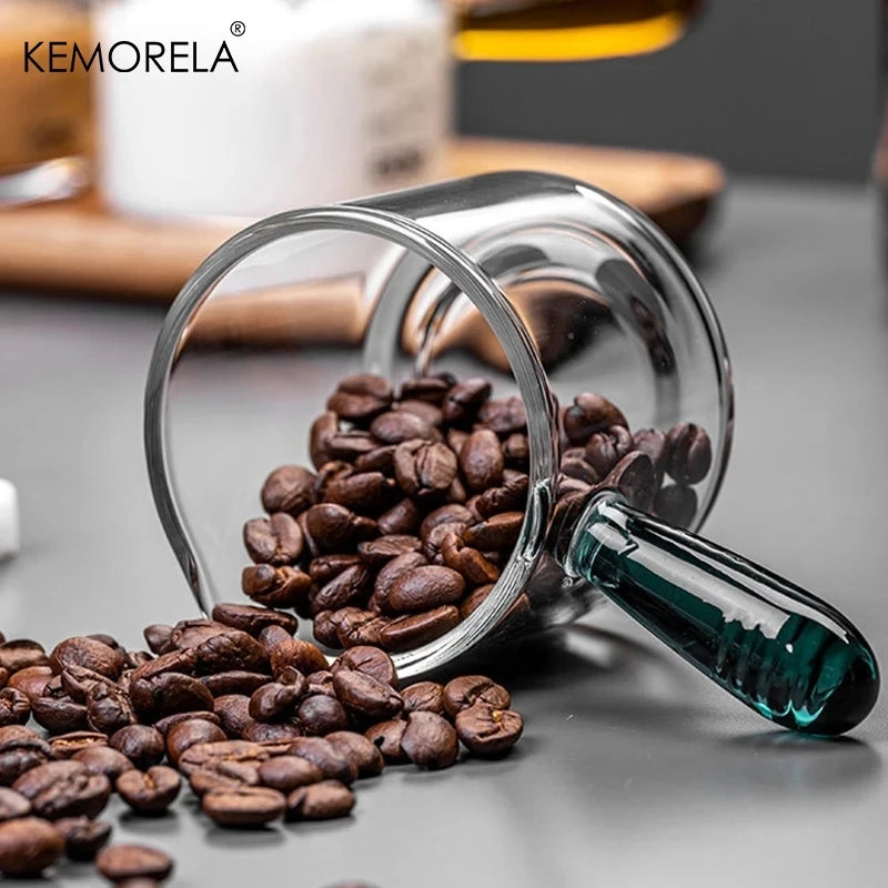 KEMORELA Glass Espresso Cups 60/125ml – Measuring Milk Jug Espresso Shot Glass Axl