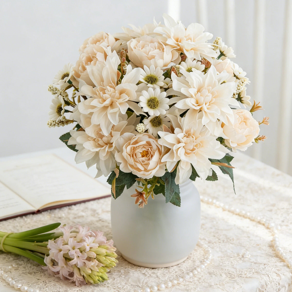 Silk Dahlia Rose Artificial Flowers for Wedding & Home Decor Artificial Silk Flowers Axl