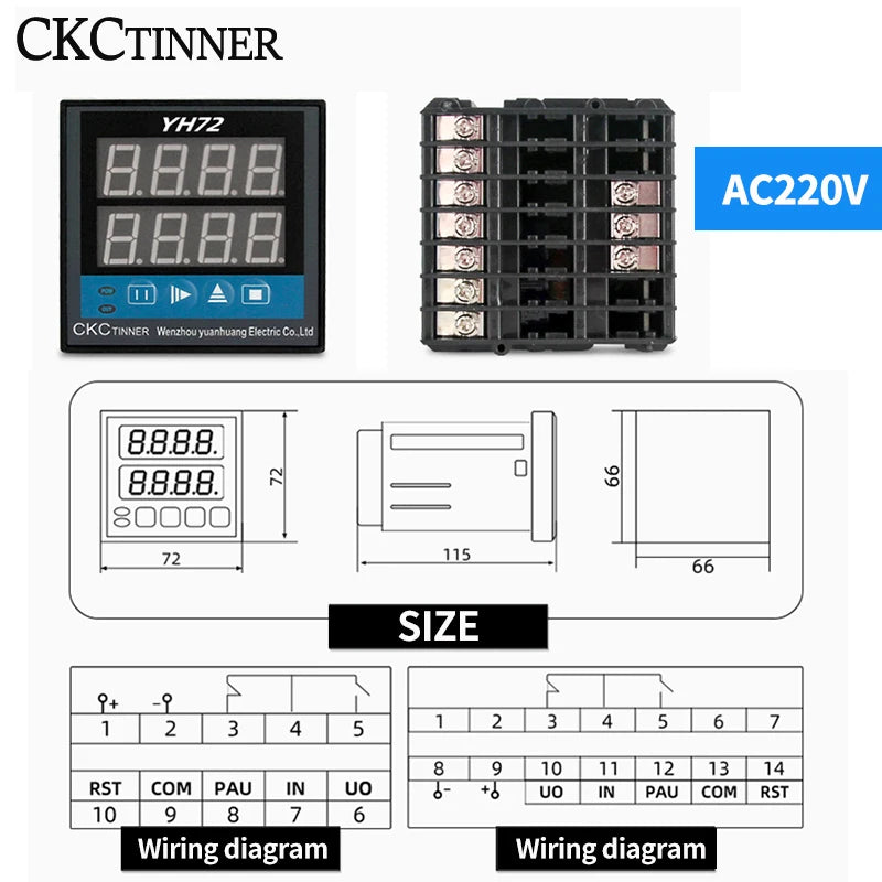 ZN72 Digital Time Relay Counter 12V–380V Multifunction Timer Digital Timer Relay Axl AC220V