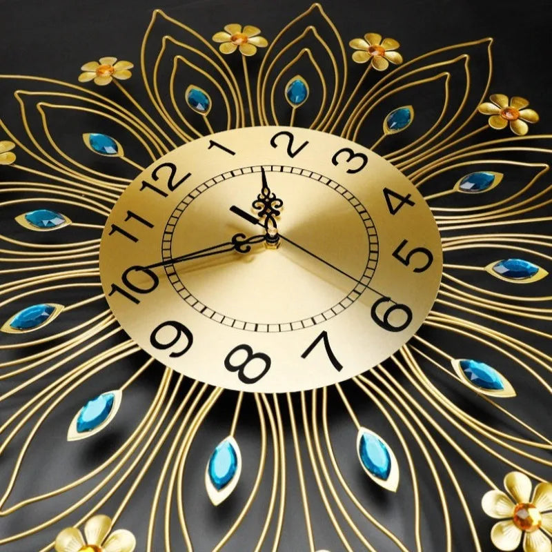 Modern Luxury Sunburst Wall Clock – Silent Gold Minimalist Decorative Wall Clock Axl