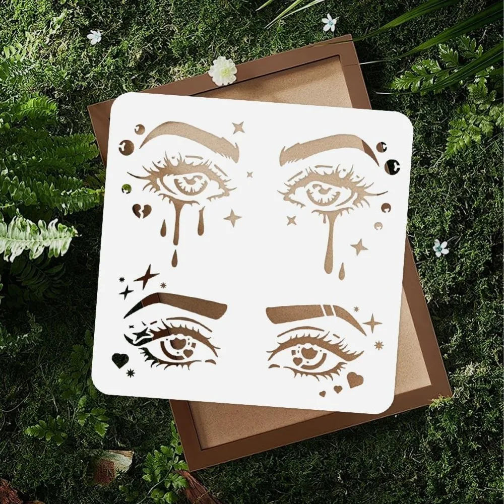 Reusable Eyes & Eyebrow Painting Stencil 11.8" – PET Template Craft Painting Stencil Axl