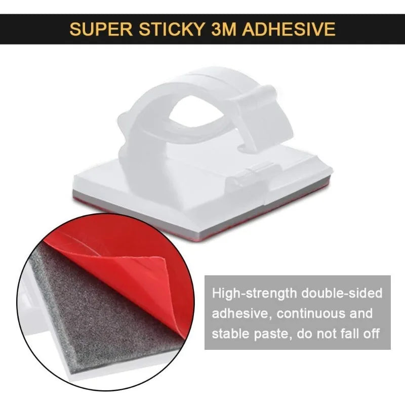 30-Pack Adhesive Cable Clips – Car, Home & Office Wire Organizer Cable Management Clips Axl