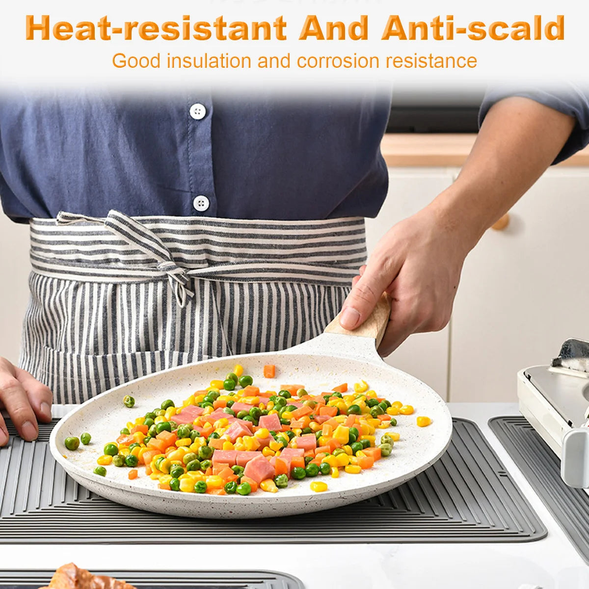 Leeseph Silicone Sink Pad – Non-Slip Heat Resistant Drying Mat Silicone Drying Mat Axl