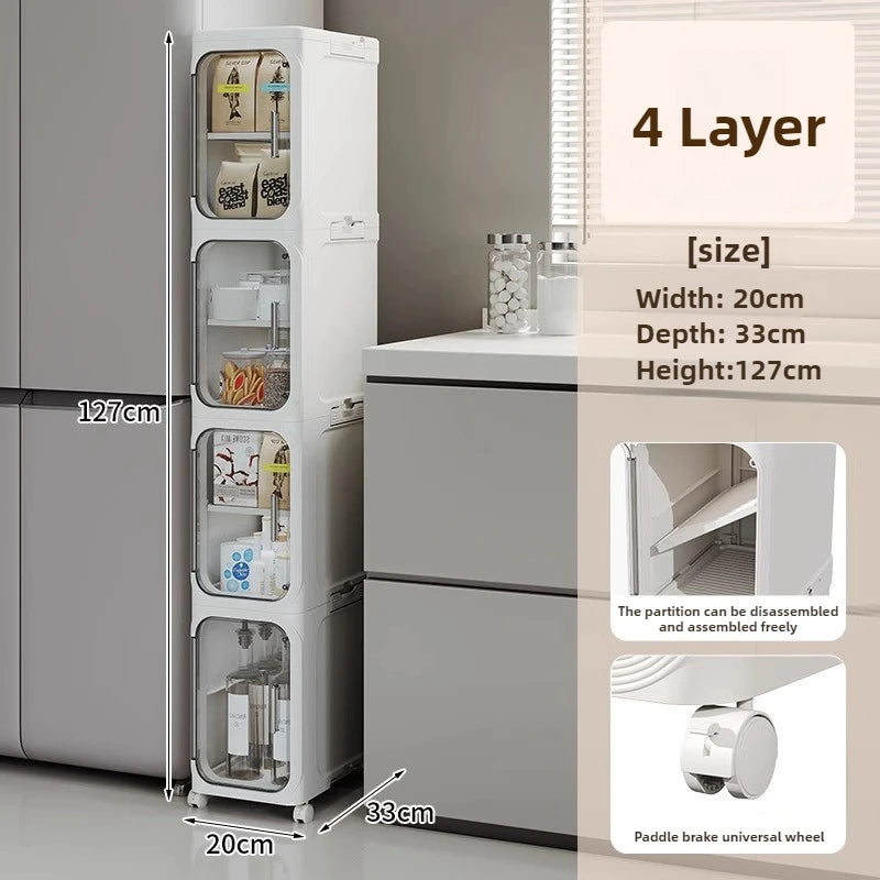 Foldable Storage Cabinet – 1–5 Layer Plastic Organizer Box Foldable Storage Cabinet Axl 4 Layer-White
