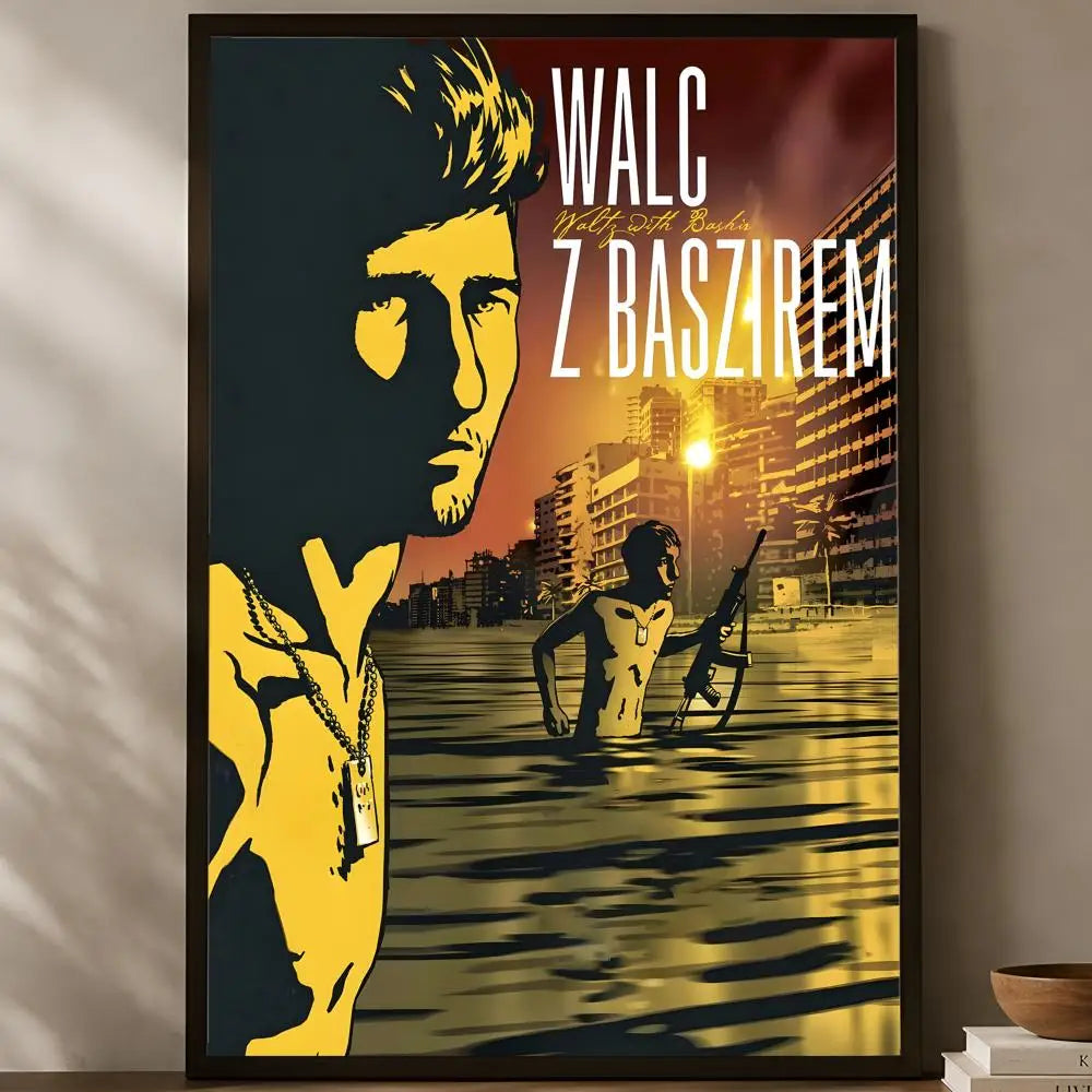 Waltz With Bashir Movie Poster – HD Self-Stick PVC Wall Art Movie Wall Poster Axl White02 40X50cmNoframe