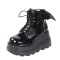Women's Gothic Punk Lace-Up Ankle Boots – Pointed Toe Women's Ankle Boots Axl Black 43