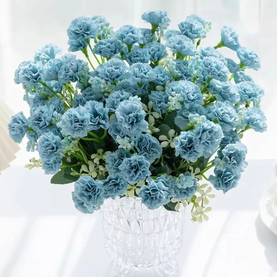 Artificial Silk Carnation Stems 15 Heads – Wedding & Home Décor Artificial Flower Stems Axl