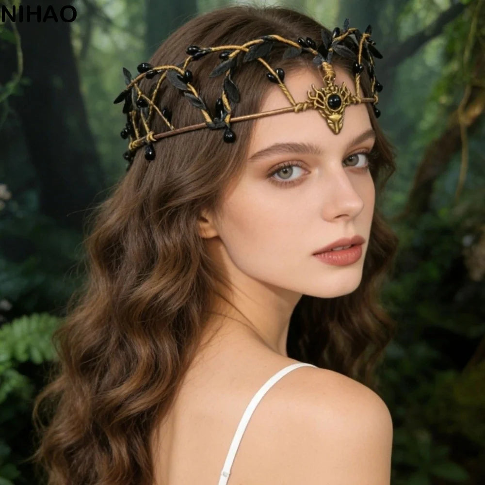 Elven Flower Crown Tiara – Rhinestone Fairy Headpiece Costume Tiara Headpiece Axl