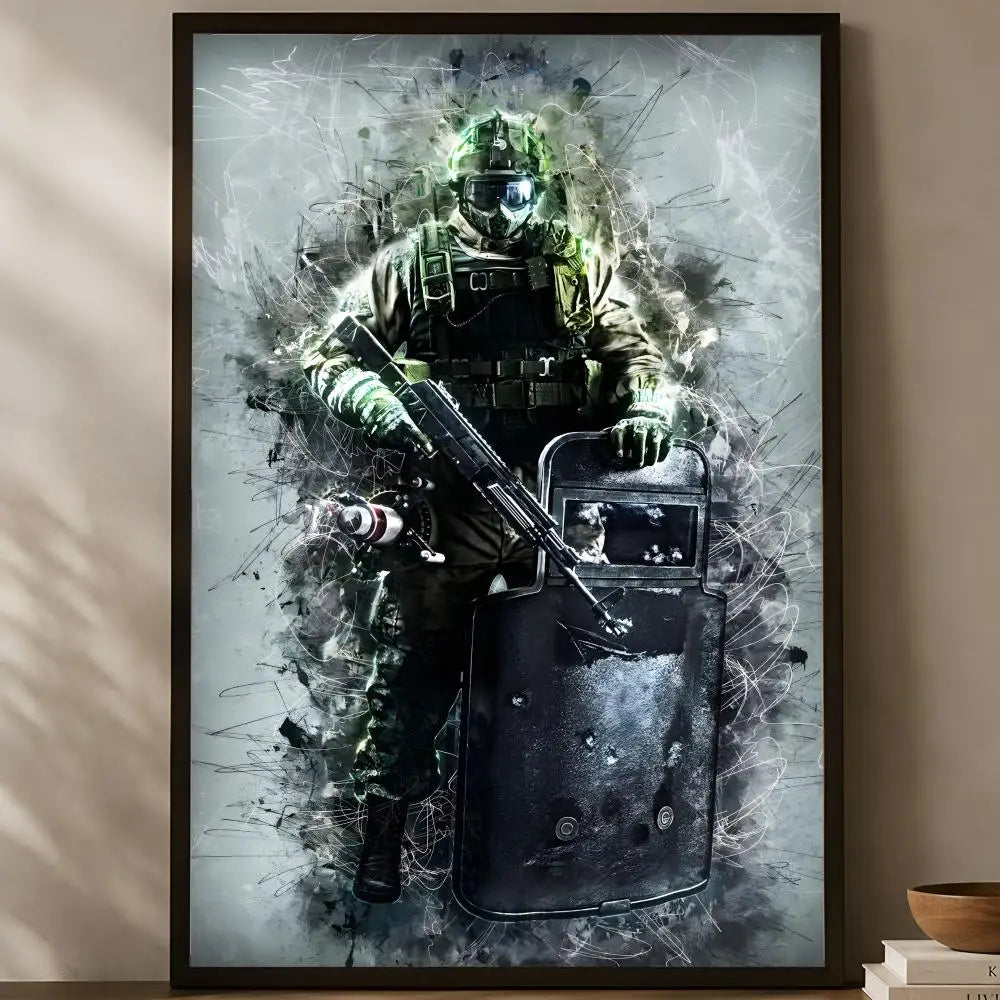 Rainbow Six HD PVC Self-Stick Wall Poster – Waterproof Décor Wall Art Poster Axl White06 30X40cmNoframe