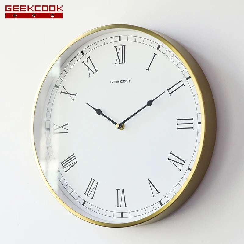 Large Gold Wall Clock – Modern Silent Quartz Living Room Decor Wall Clock Axl