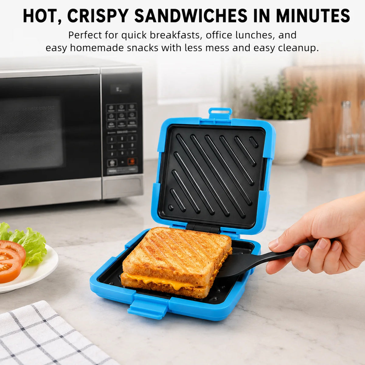 Silicone Microwave Grill Pan – Non-Stick Sandwich Maker | PGY Microwave Grill Pan Axl