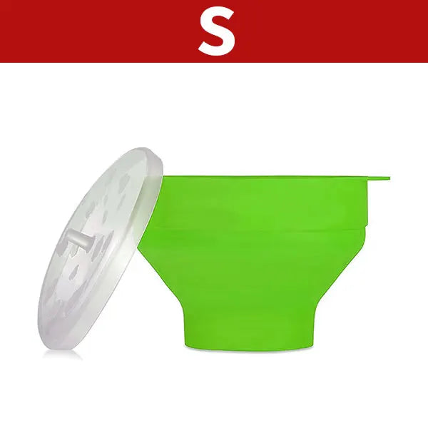 Silicone Microwave Popcorn Popper – BPA-Free Collapsible Bowl Popcorn Popper Axl S-Green