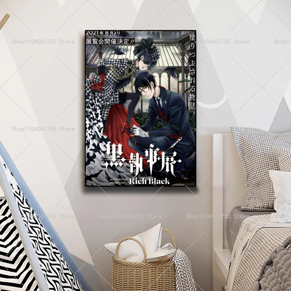 Black Butler Anime Poster – Waterproof Self-Adhesive Wall Sticker Anime Wall Poster Axl
