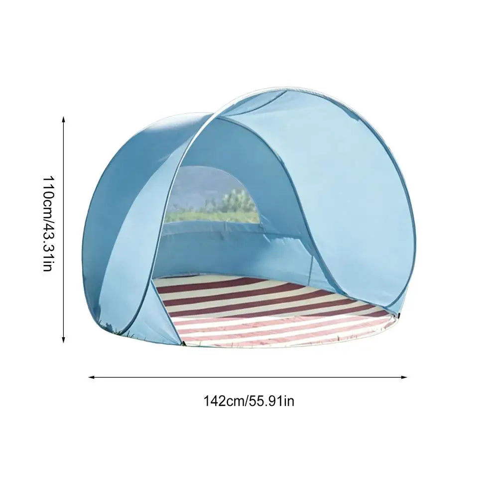 Pop-Up Beach Tent Sun Shelter – 2-4 Person Portable Shade Pop-Up Beach Tent Axl Blue