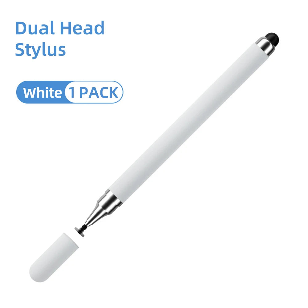 Universal 2-in-1 Stylus Pen for iPad, Android & Tablet Capacitive Stylus Pen Axl White