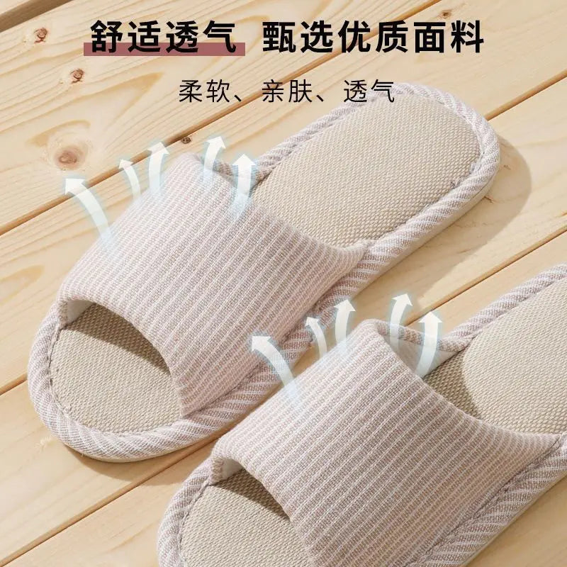 Four Season Linen House Slippers – Unisex Indoor Slides House Slippers Axl
