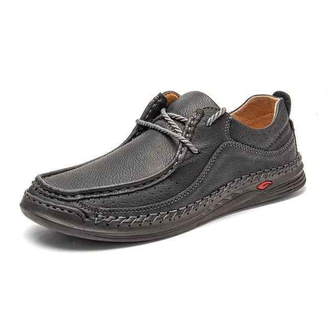 YBQJOO Men's PU Leather Casual Sneakers – Plus Size Lace-Up Men's Casual Sneakers Axl Black 38