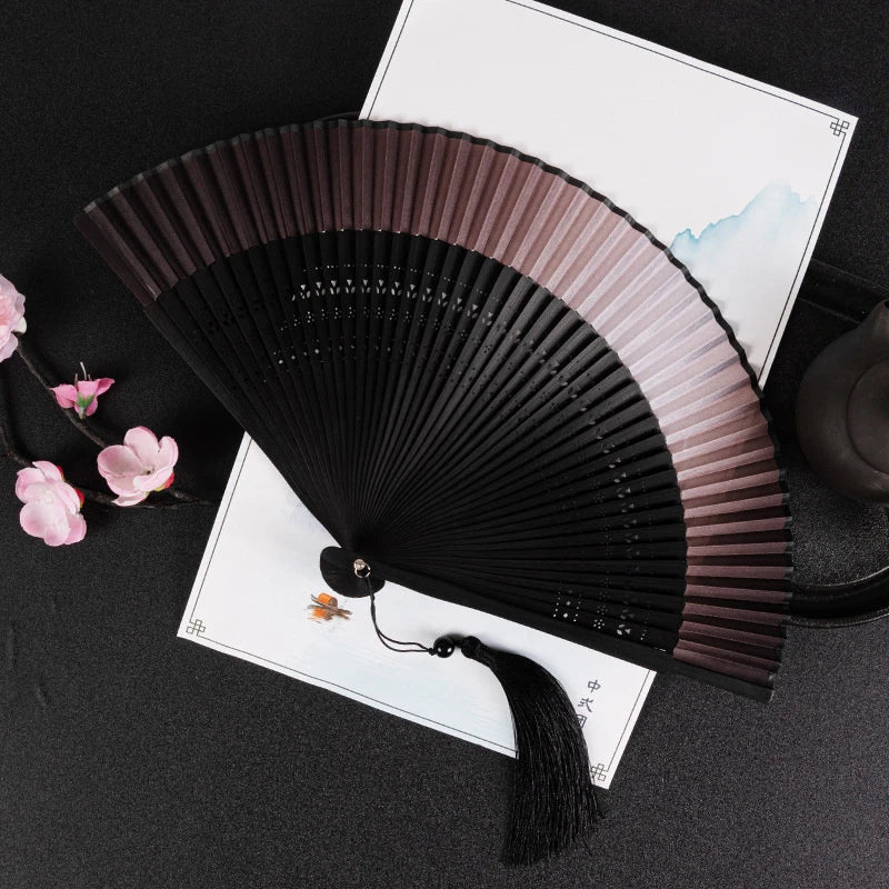 Folding Bamboo Hand Fan – Vintage Chinese Style Silk Fan Decorative Hand Fan Axl A7
