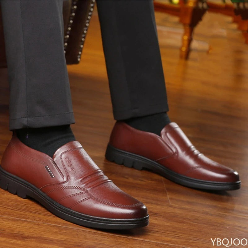 Men's Slip-On Dress Shoes – Round Toe Office & Formal Men's Dress Shoes Axl Brown 41