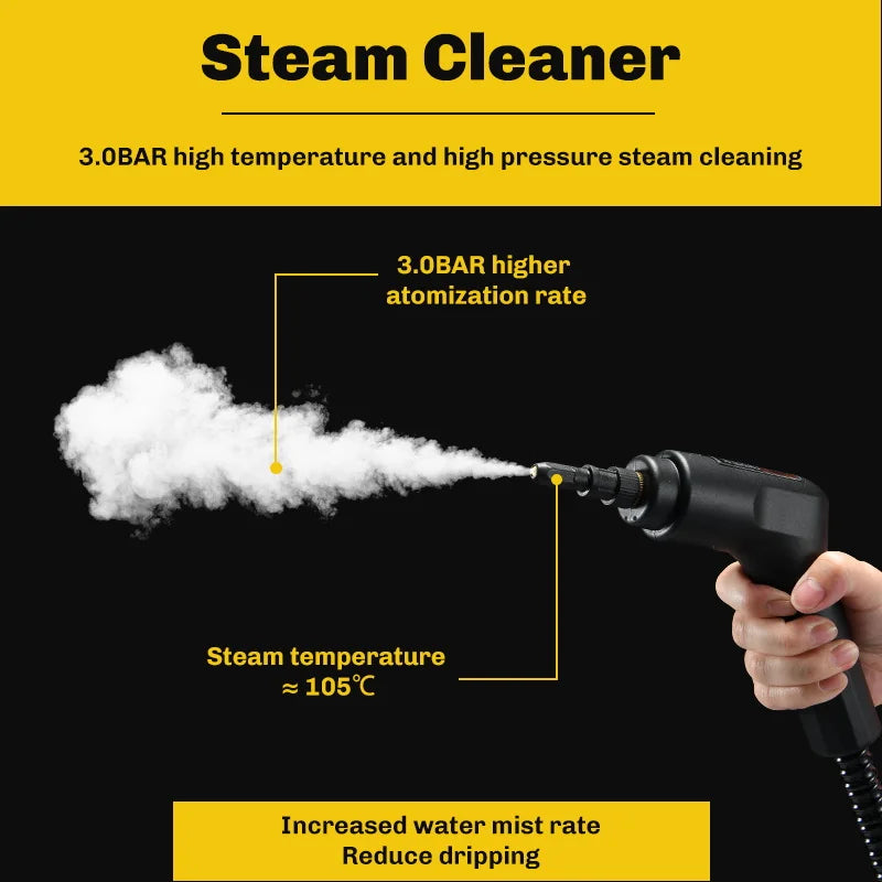BALASHOV 2500W Handheld Steam Cleaner 1600ml – Car & Home Handheld Steam Cleaner Axl